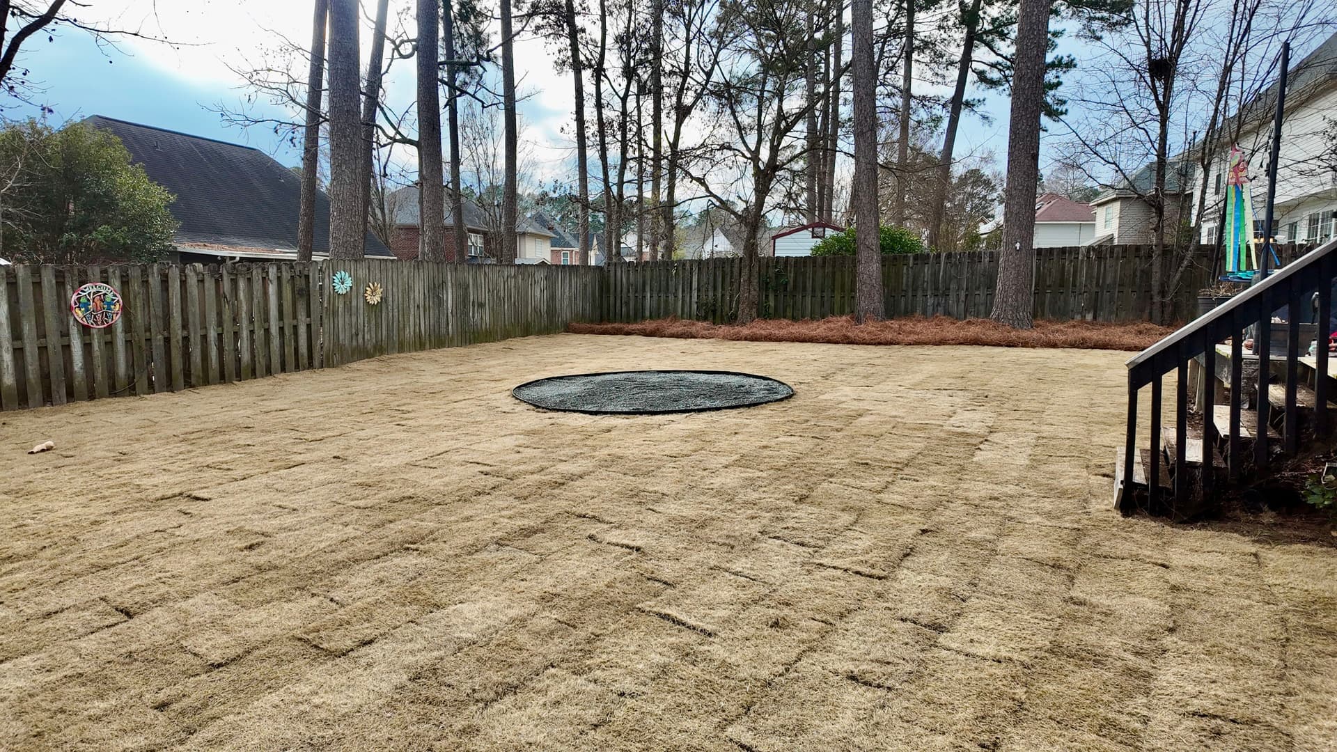 Beautiful Zeon Zoysia Sod Installation and Fire Pit Area in Martinez image