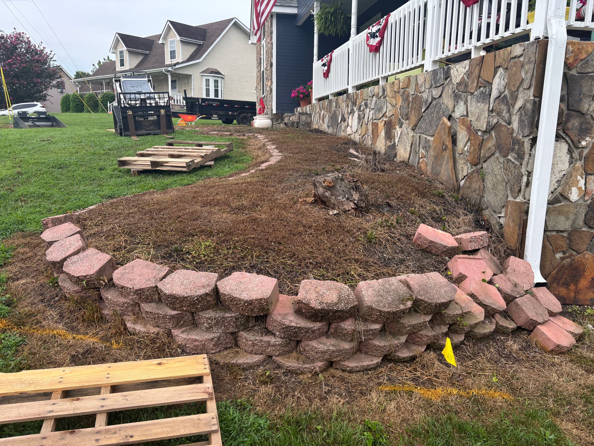 Gallery photos for Tearing Out a Worn Retaining Wall in Ringgold GA: Image #1