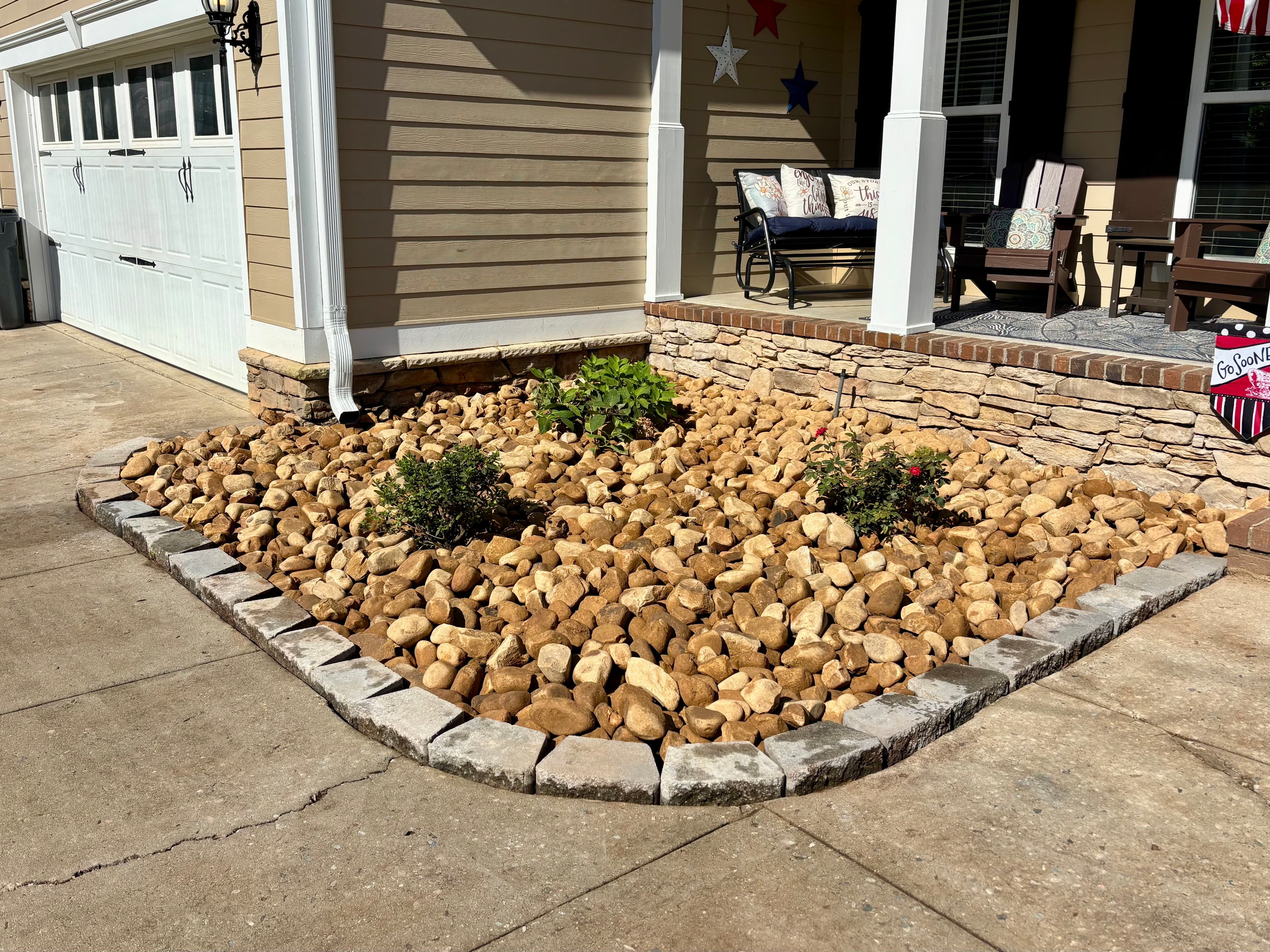 Project Garden Elegance with Fresh Mulch and River Rock image