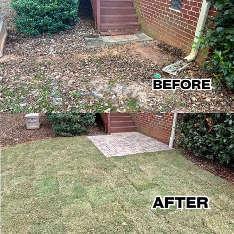 Project Transforming Outdoor Spaces with Sod Installation and Paver Patios image