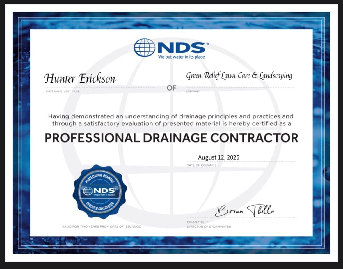 Gallery photos for Green Relief Earns NDS Drainage Certification: Image #1