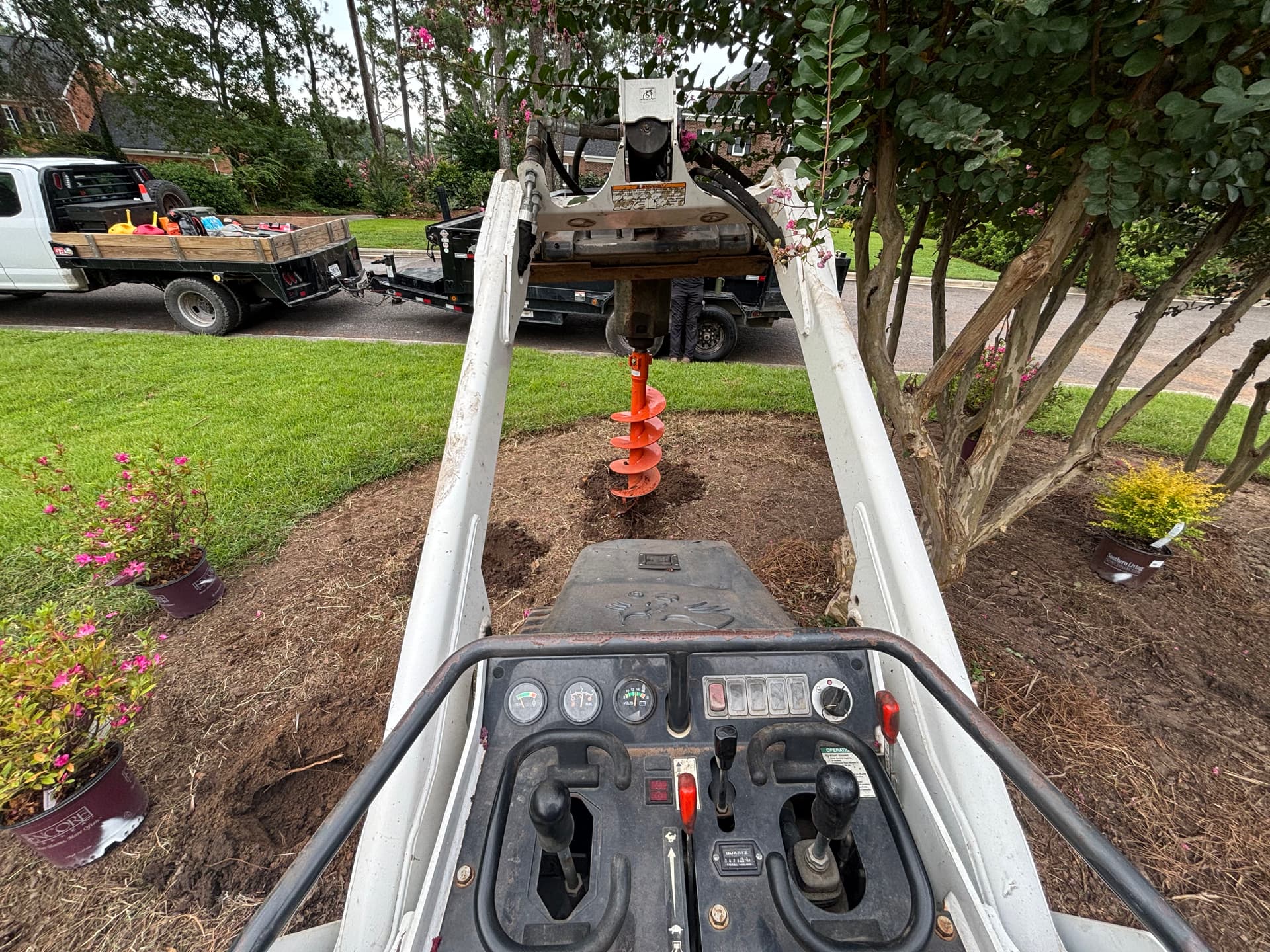 50+ Shrubs Planted Fast With the Auger on the Job image